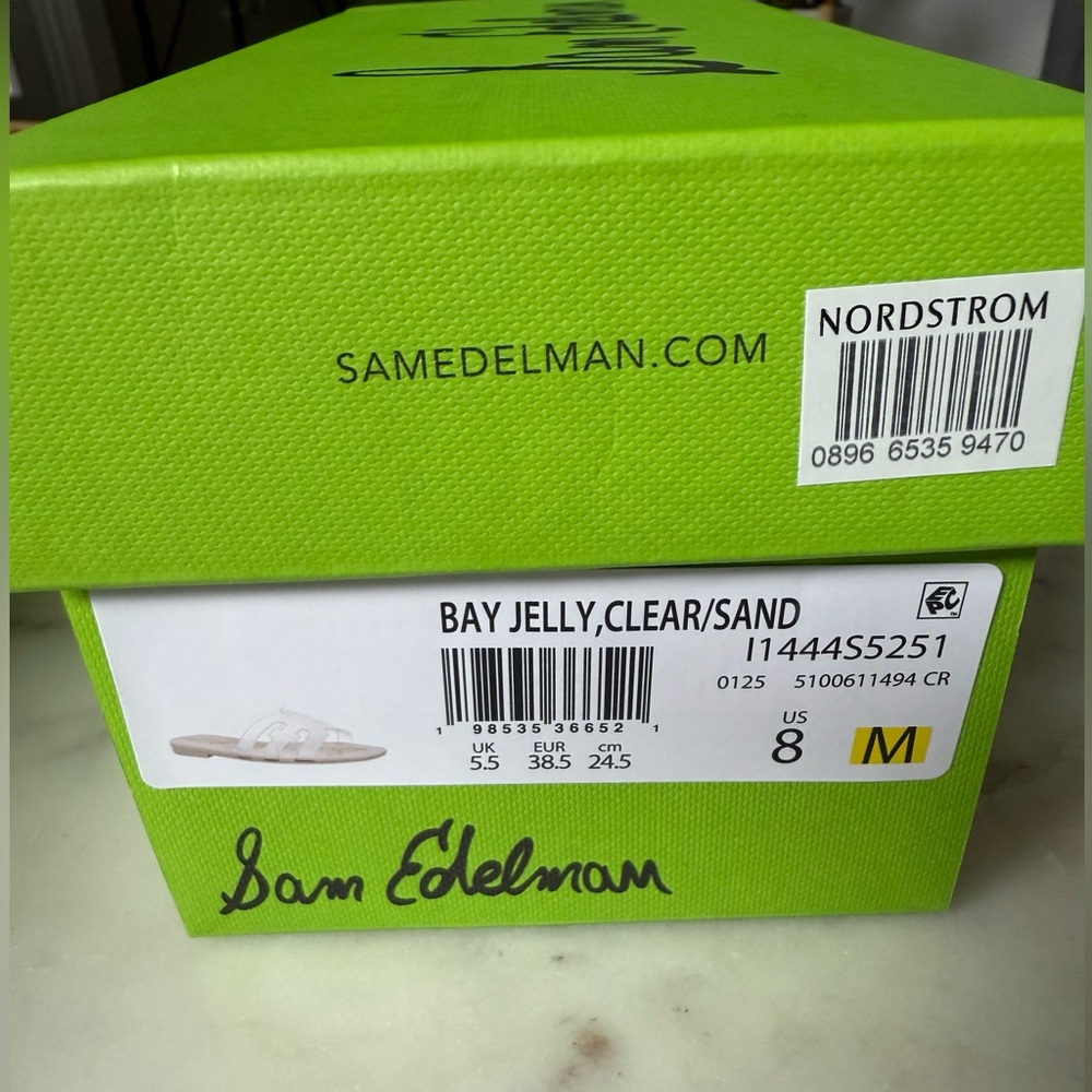 Sam Edelman Bay Jelly Slide Sandal Clear/Sand - Picture 6 of 7